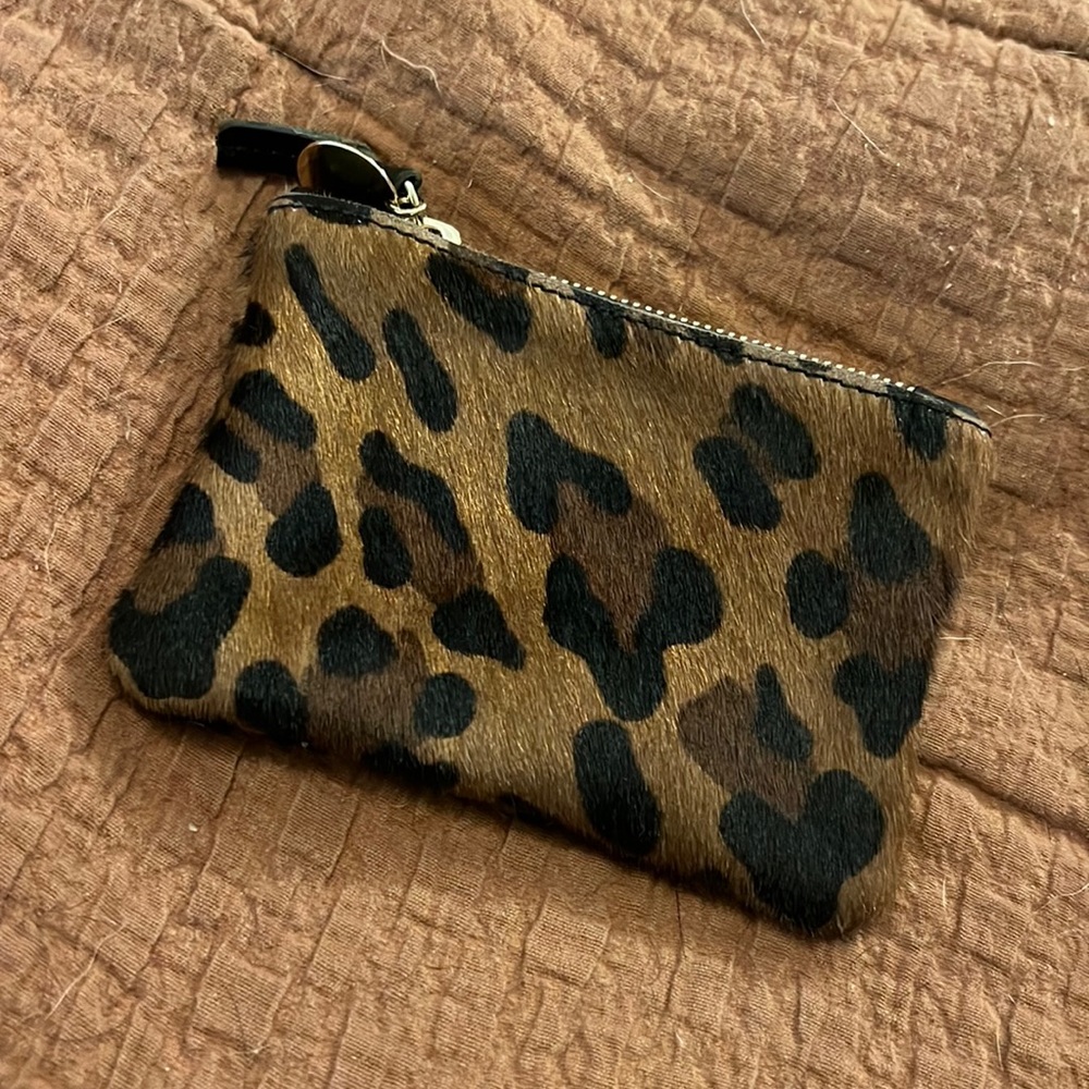 Clare V Leopard Coin Purse